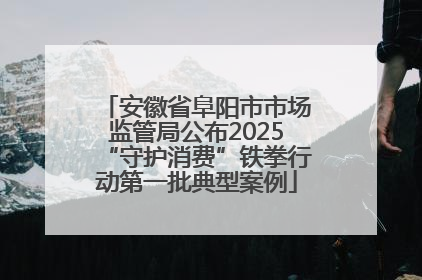 安徽省阜阳市市场监管局公布2025“守护消费”铁拳行动第一批典型案例