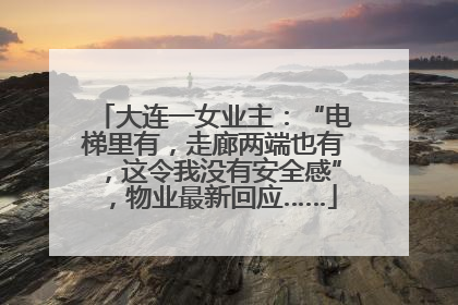 大连一女业主：“电梯里有，走廊两端也有，这令我没有安全感”，物业最新回应……