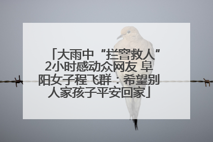 大雨中“拦窨救人”2小时感动众网友 阜阳女子程飞群：希望别人家孩子平安回家
