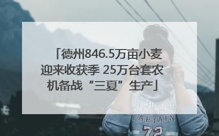 德州846.5万亩小麦迎来收获季 25万台套农机备战“三夏”生产