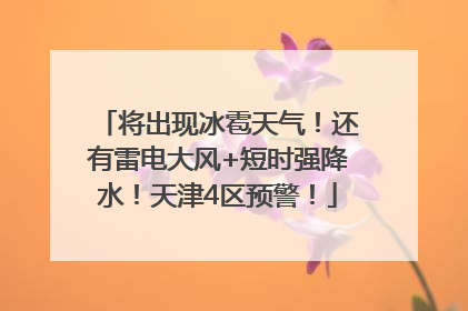 将出现冰雹天气！还有雷电大风+短时强降水！天津4区预警！