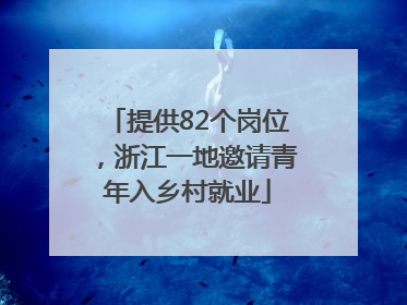 提供82个岗位，浙江一地邀请青年入乡村就业