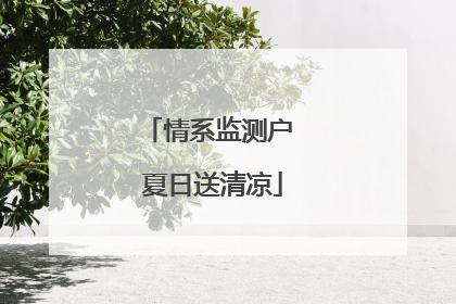 情系监测户 夏日送清凉
