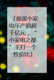 慈溪小家电年产值超千亿元，“小家电之都”主打一个性价比