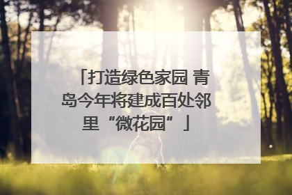 打造绿色家园 青岛今年将建成百处邻里“微花园”