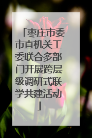 枣庄市委市直机关工委联合多部门开展跨层级调研式联学共建活动