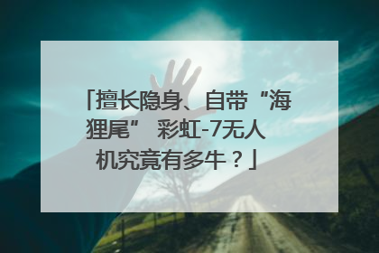 擅长隐身、自带“海狸尾” 彩虹-7无人机究竟有多牛？