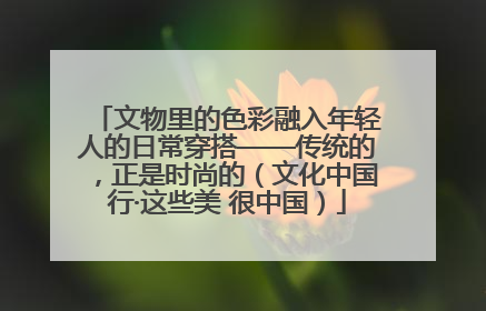 文物里的色彩融入年轻人的日常穿搭——传统的，正是时尚的（文化中国行·这些美 很中国）
