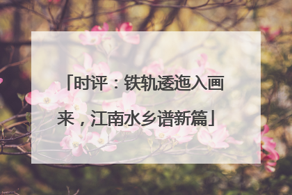 时评：铁轨逶迤入画来，江南水乡谱新篇