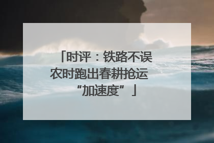 时评：铁路不误农时跑出春耕抢运“加速度”