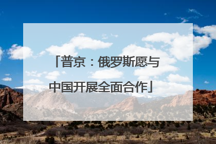 普京：俄罗斯愿与中国开展全面合作