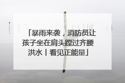 暴雨来袭，消防员让孩子坐在肩头蹚过齐腰洪水丨看见正能量