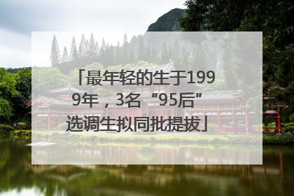 最年轻的生于1999年，3名“95后”选调生拟同批提拔