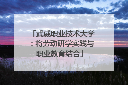 武威职业技术大学：将劳动研学实践与职业教育结合