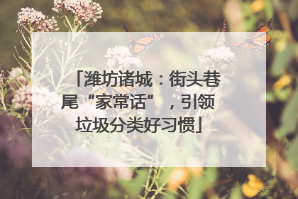 潍坊诸城：街头巷尾“家常话”，引领垃圾分类好习惯