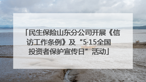 民生保险山东分公司开展《信访工作条例》及“5·15全国投资者保护宣传日”活动