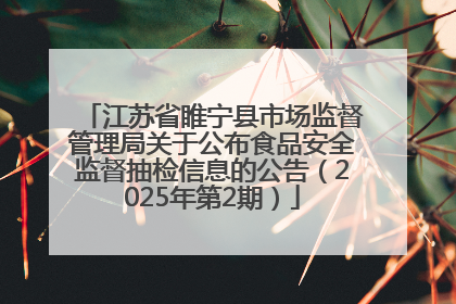 江苏省睢宁县市场监督管理局关于公布食品安全监督抽检信息的公告（2025年第2期）