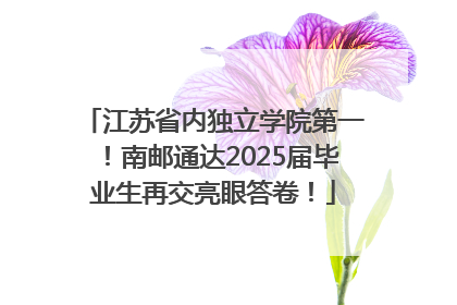 江苏省内独立学院第一！南邮通达2025届毕业生再交亮眼答卷！