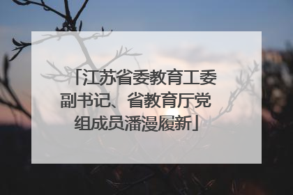 江苏省委教育工委副书记、省教育厅党组成员潘漫履新
