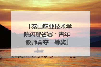 泰山职业技术学院闪耀省赛：青年教师勇夺一等奖