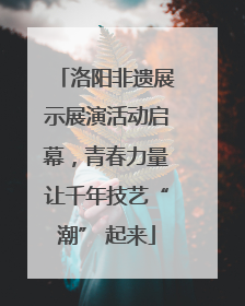 洛阳非遗展示展演活动启幕，青春力量让千年技艺“潮” 起来