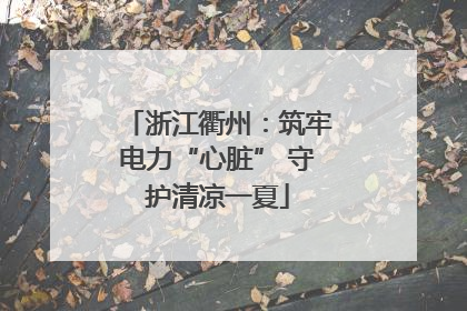 浙江衢州：筑牢电力“心脏” 守护清凉一夏