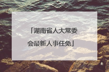 湖南省人大常委会最新人事任免