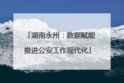 湖南永州：数据赋能推进公安工作现代化