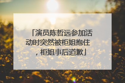 演员陈哲远参加活动时突然被柜姐抱住，柜姐事后道歉
