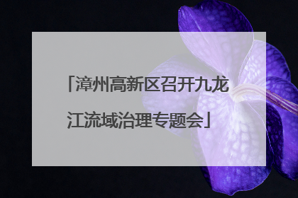 漳州高新区召开九龙江流域治理专题会