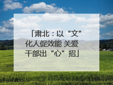 肃北：以“文”化人促效能 关爱干部出“心”招