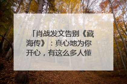 肖战发文告别《藏海传》：真心地为你开心，有这么多人懂你，导演回应“是否有第二季”