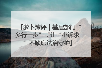 萝卜辣评｜基层部门“多行一步”，让“小诉求”不缺席法治守护