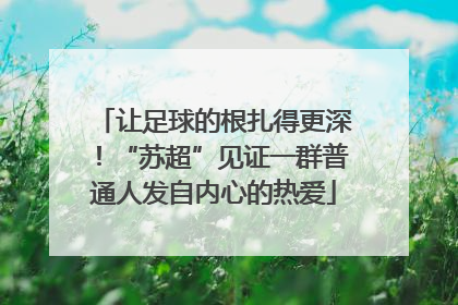 让足球的根扎得更深！“苏超”见证一群普通人发自内心的热爱