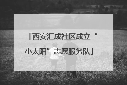 西安汇成社区成立“小太阳”志愿服务队