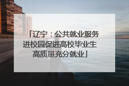 辽宁：公共就业服务进校园促进高校毕业生高质量充分就业