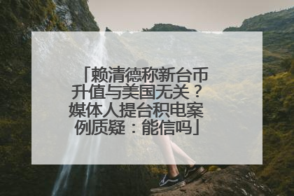 赖清德称新台币升值与美国无关？媒体人提台积电案例质疑：能信吗