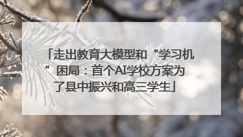 走出教育大模型和“学习机”困局：首个AI学校方案为了县中振兴和高三学生