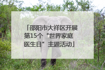 邵阳市大祥区开展第15个“世界家庭医生日”主题活动