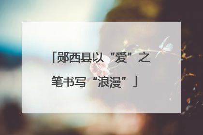 郧西县以“爱”之笔书写“浪漫”