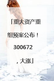 重大资产重组预案公布！300672，大涨