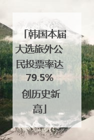 韩国本届大选旅外公民投票率达79.5% 创历史新高