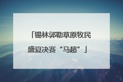 锡林郭勒草原牧民盛夏决赛“马超”