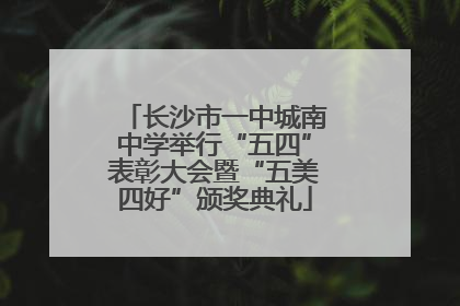 长沙市一中城南中学举行“五四”表彰大会暨“五美四好”颁奖典礼