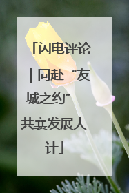 闪电评论｜同赴“友城之约” 共襄发展大计