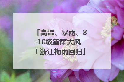 高温、暴雨、8-10级雷雨大风！浙江梅雨回归
