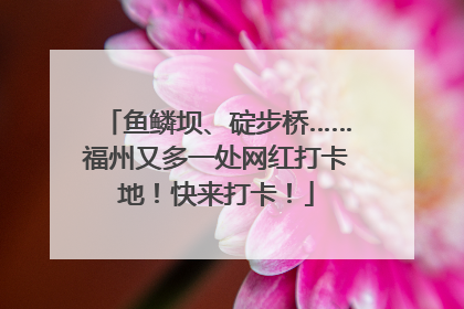 鱼鳞坝、碇步桥……福州又多一处网红打卡地！快来打卡！
