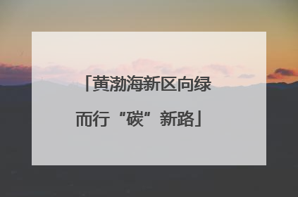 黄渤海新区向绿而行“碳”新路