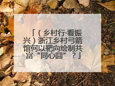 （乡村行·看振兴）浙江乡村弓箭馆何以靶向绘制共富“同心圆”？