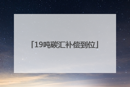 19吨碳汇补偿到位